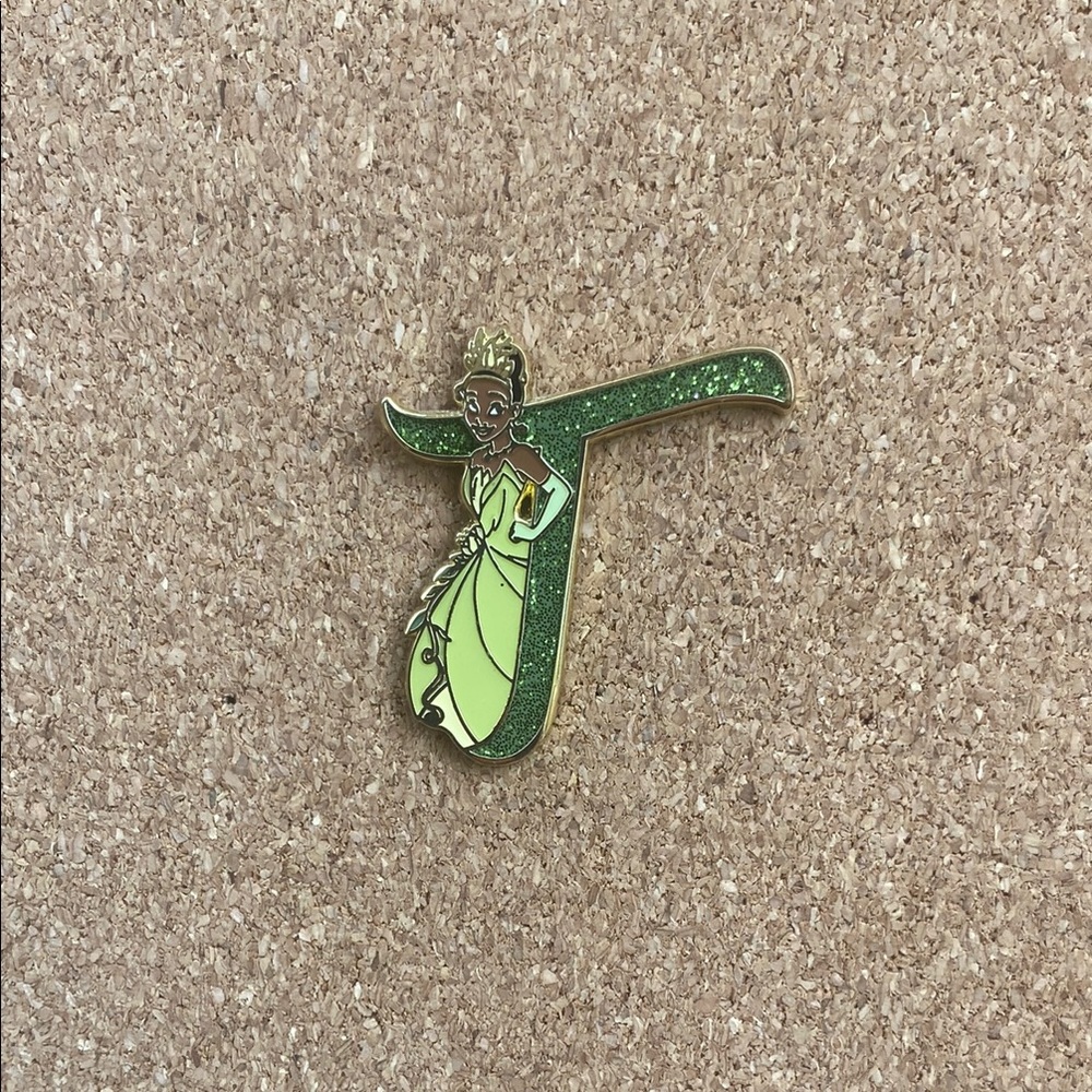 Princess Tiana Glitter Letter Pin